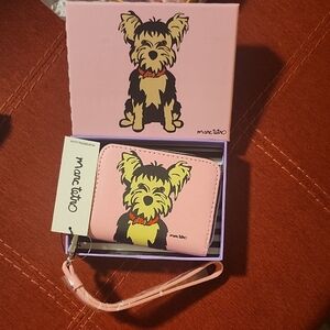 Marc Tetro Pink Yorkie Wristlet Clutch